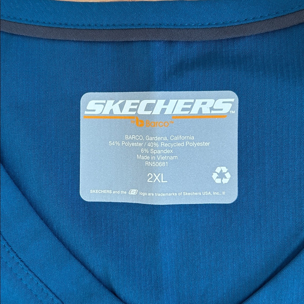 Skechers Blue V-Neck Top - Picture 2 of 5